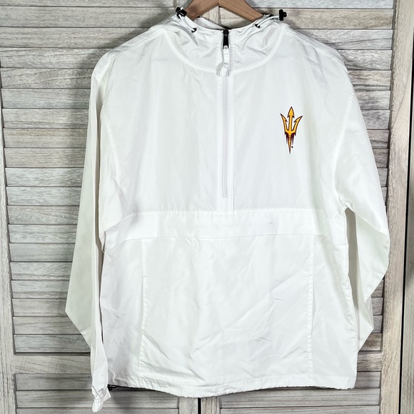 Champion Other - Champion Men’s S Arizona State Sun Devils White 1/2 Zip Pullover Windbreaker